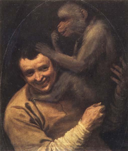 Annibale Carracci Portrait of a Young Man with a Monkey oil painting image